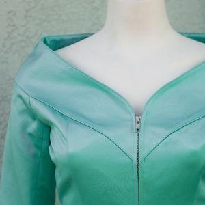 Turquoise sweetheart neckline blazer | Italy